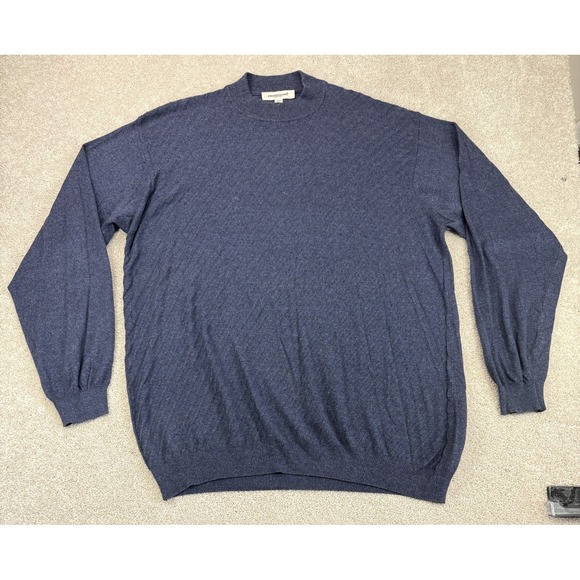Pronto Uomo Other - Pronto Uomo Mock Neck Sweater Men's XLT Blue Cotton Blend Knit Minimalist Italy
